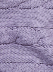 Cable Knit Beanie - Lilac