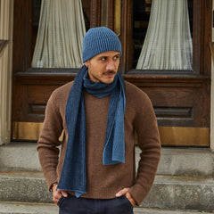 Sabah Indigo Blue Wool Scarf