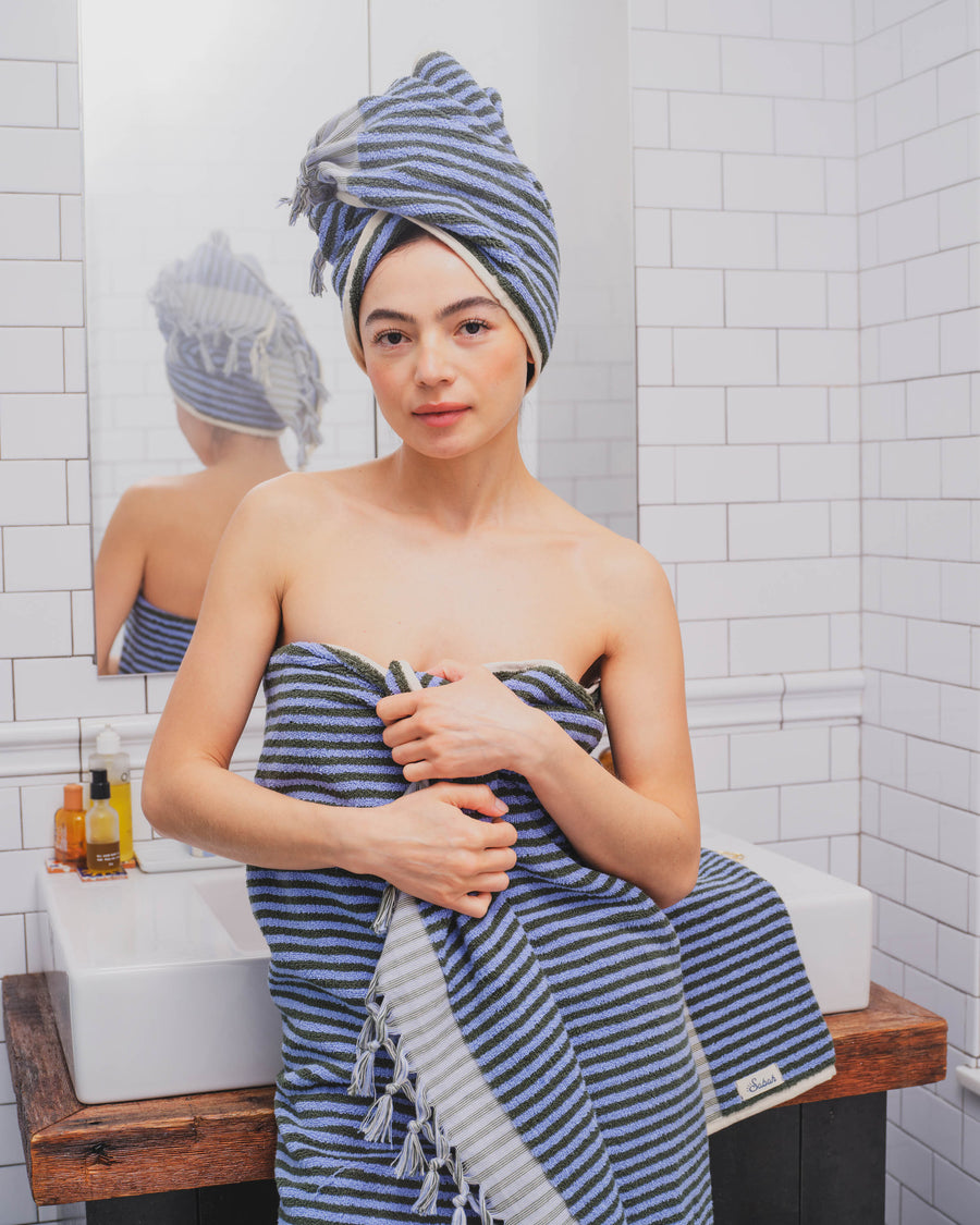 Super Loop Hand Towel & Bath Sheet Set - Kaş