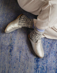 Silver Suede Shearling Baba (Womens)