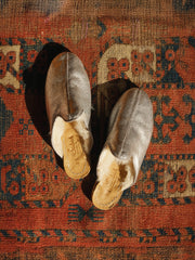 Silver Suede Shearling Baba (Womens)