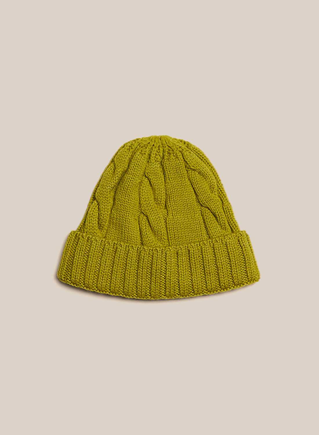 Cable Knit Beanie - Chartreuse