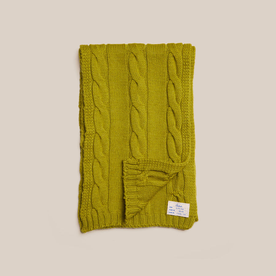 Cable Knit Scarf - Chartreuse