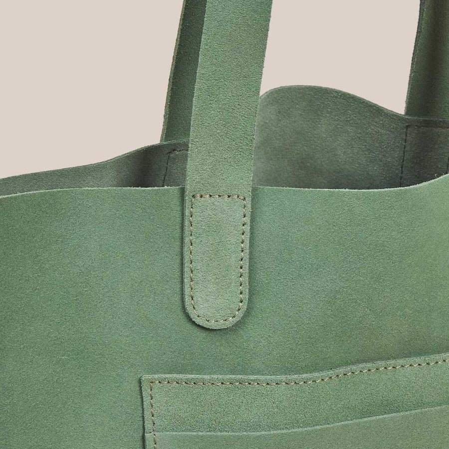 Traveler Tote - Moss Suede