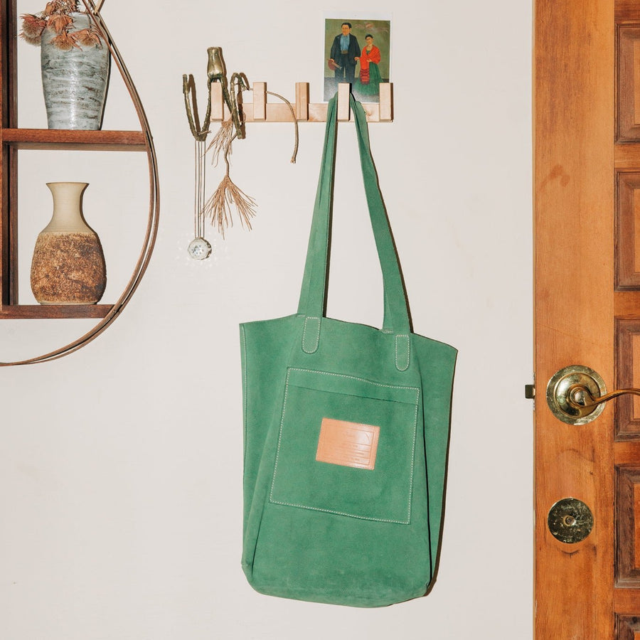 Traveler Tote - Moss Suede