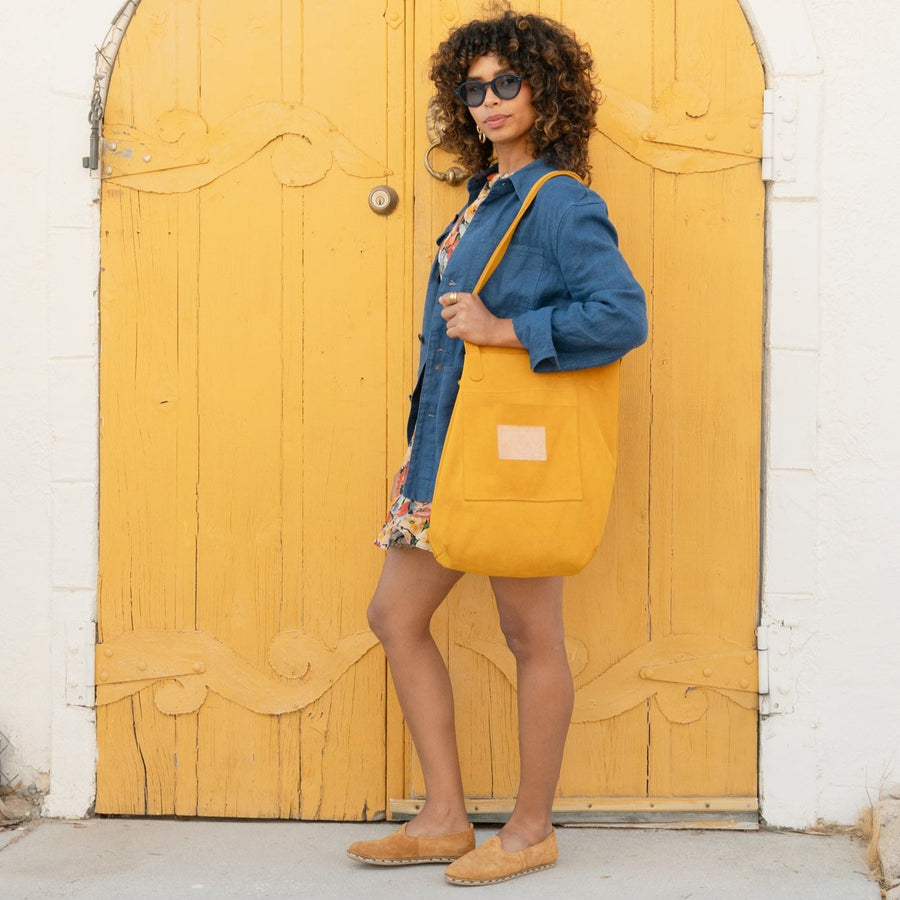 Traveler Tote - Turmeric Suede