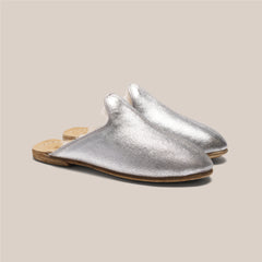Silver Suede Shearling Baba (Womens)