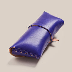 Leather Glasses Case - Sabah Blue