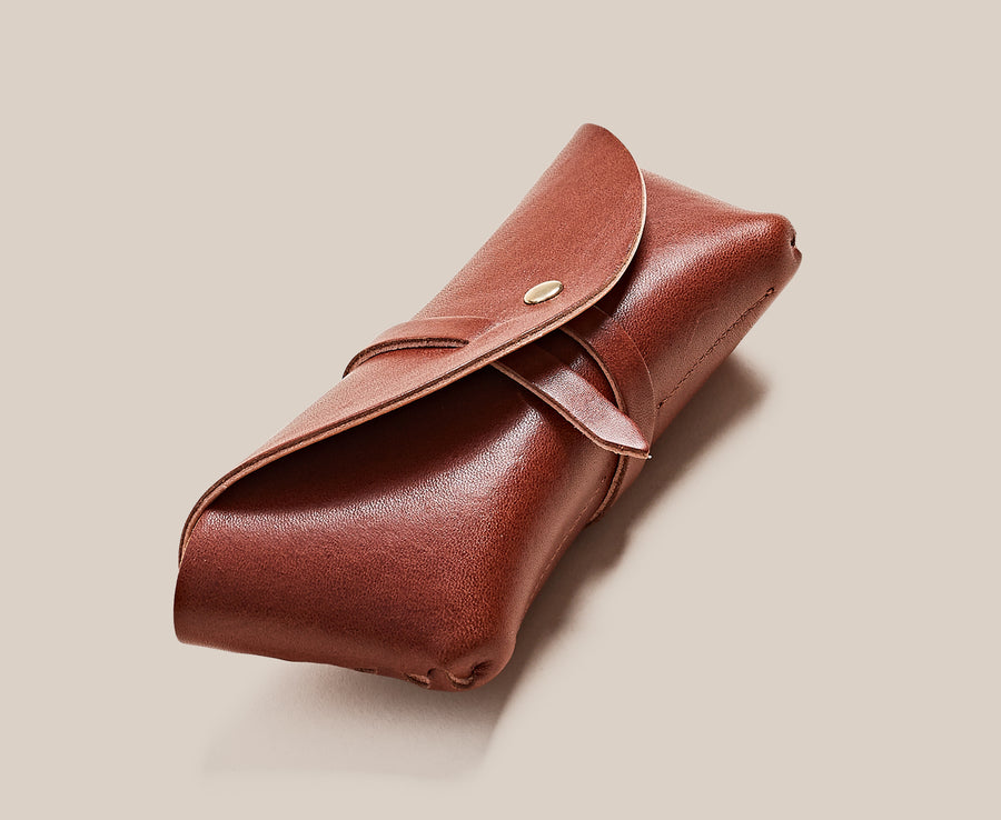 Leather Glasses Case - Talavera Brown