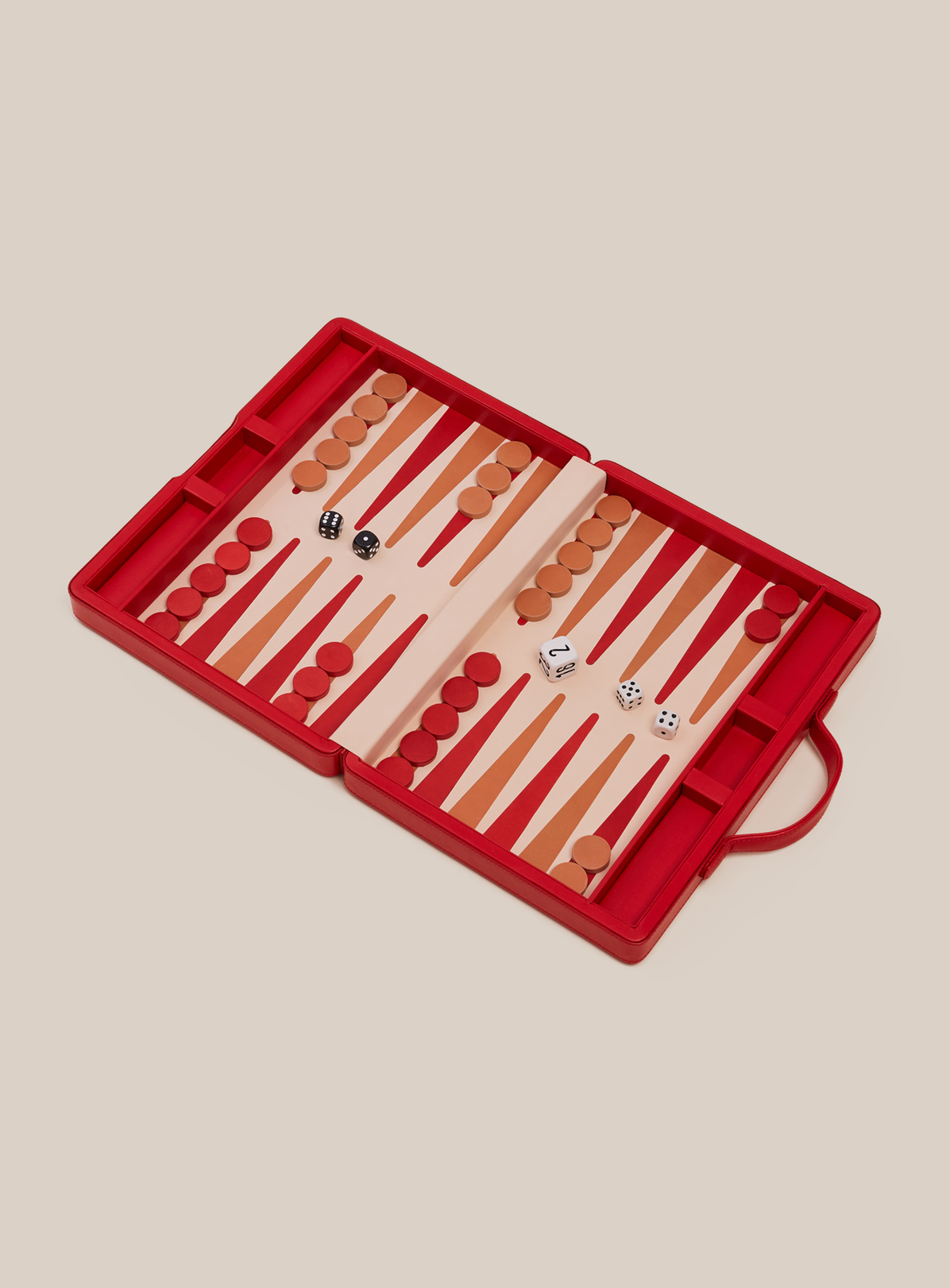 Backgammon Traveler's Case Set - Red