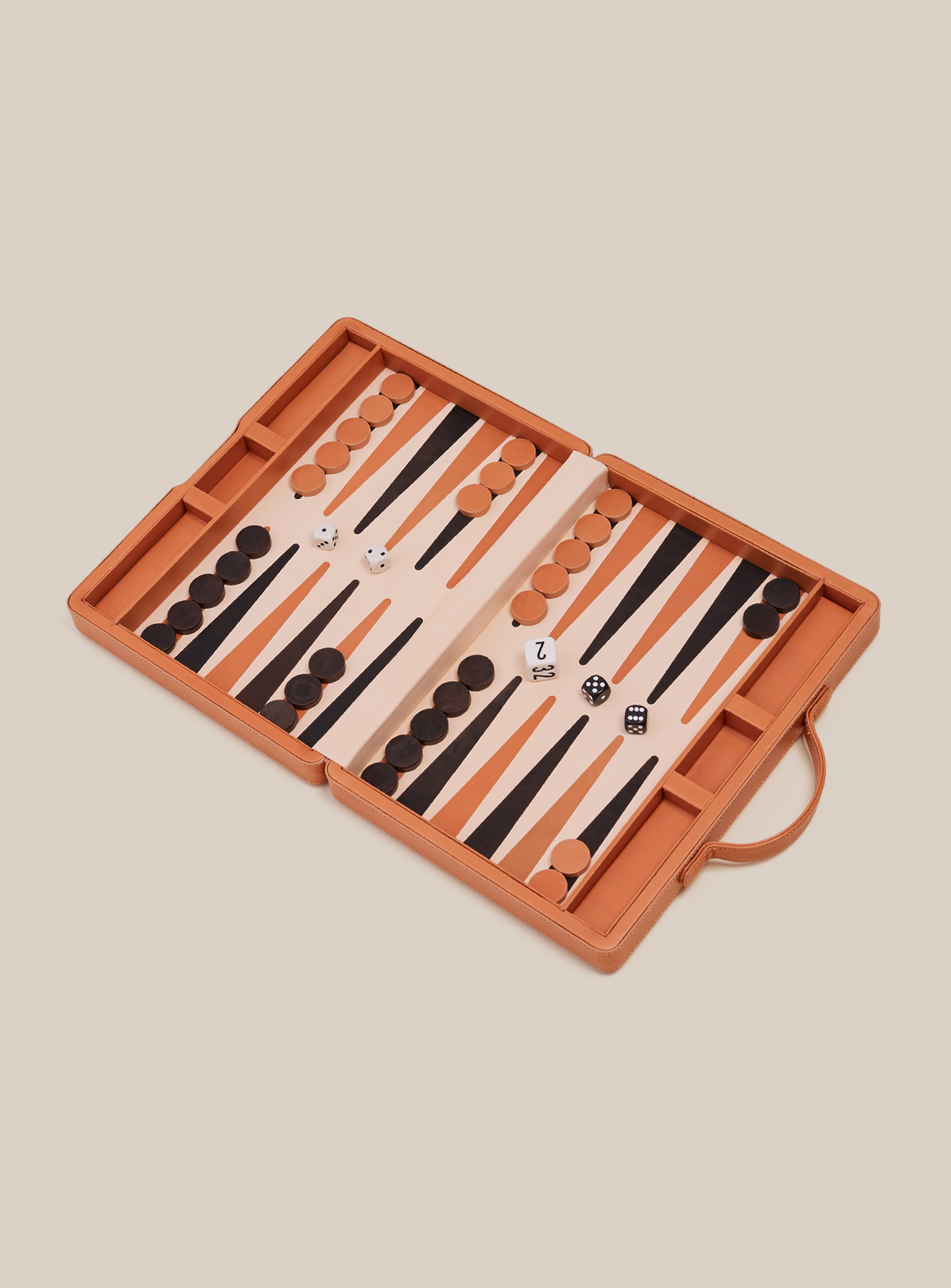 Backgammon Traveler's Case Set - Camel