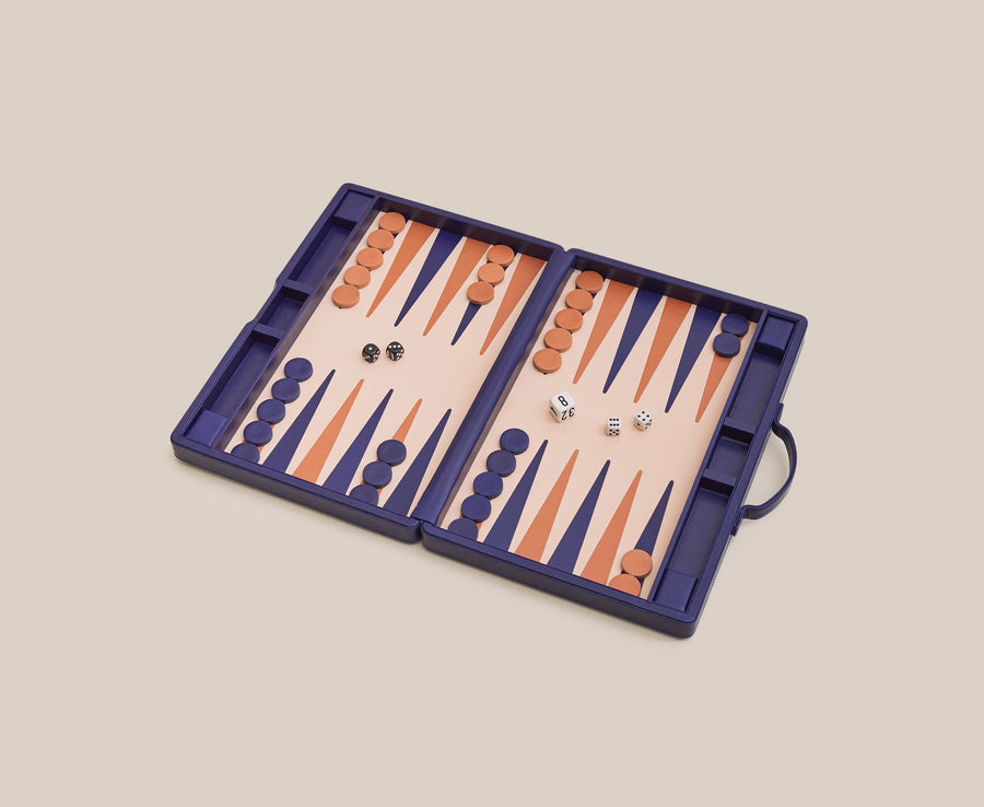 Backgammon Collector's Case Set - Blue