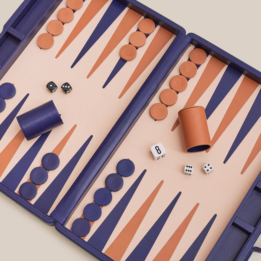 Backgammon Collector's Case Set - Blue