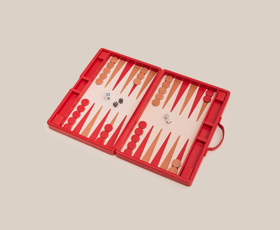 Backgammon Collector's Case Set - Red