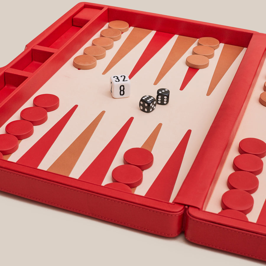 Backgammon Collector's Case Set - Red